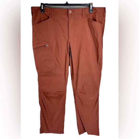 Eddie Bauer Pants Mens 40x30 Travex Rust Red Chino Stretch Hiking Outdoor - Picture 1 of 8